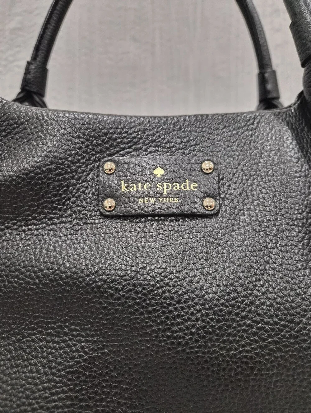 Kate Spade New York Berkshire Road Stevie Black Pebbled Leather Satchel Tote Bag